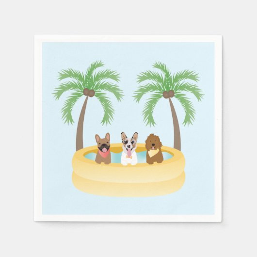 サマードッグスプール スタンダードカクテルナプキン (正面)