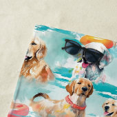 サマードッグパーソナライズされたパタカラフルーン ビーチタオル (インサイチュ)