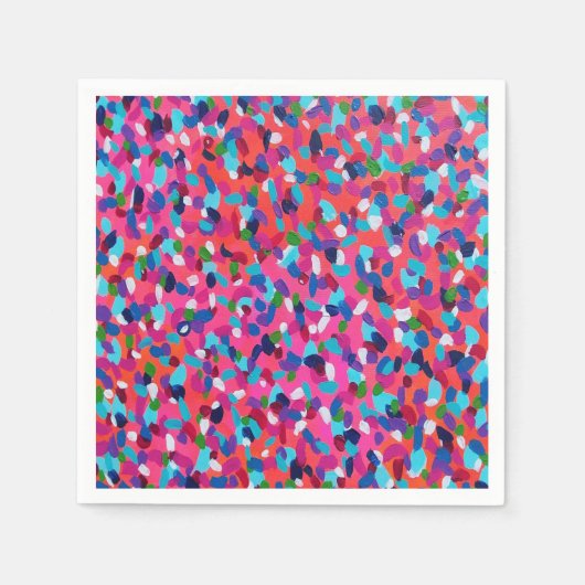 サマードリームス抽象芸術プリント スタンダードカクテルナプキン (正面)