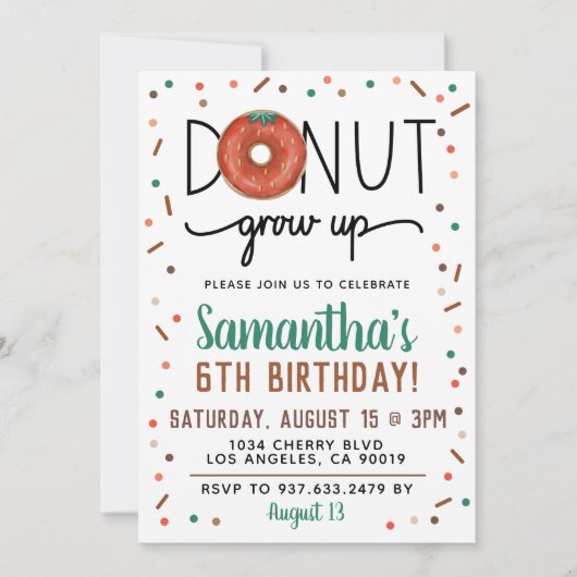 サマードーナスグロウアップ誕生日招待状 招待状 (正面)