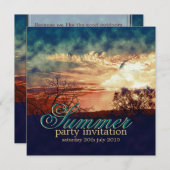 サマーナイツアウトドア素朴パーティの招待状 招待状 (正面/裏面)