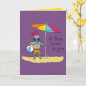 サマーナイツビーチグリーテおもしろいィングカード カード (黄色い花)