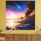 サマーナイトオンザビーチ キャンバスプリント (インサイチュ (リビング))