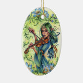サマーナイトフィドラーオーナメント妖精小妖精や小人バイオリン セラミックオーナメント (右)