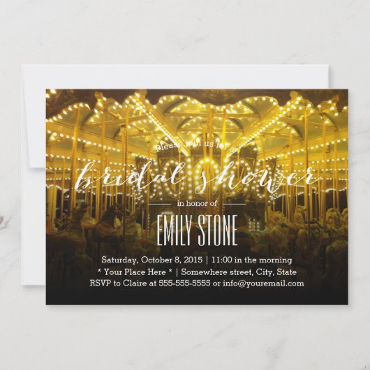 サマーナイトメリーゴーラウンドブライダルシャワー 招待状 (正面)