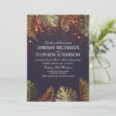 サマーナイトライトエレガントビーチ結婚式 招待状 (スタンド正面)