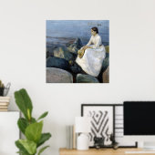 サマーナイト。Inger on theビーチby Edvard Munch ポスター (ホームオフィス)