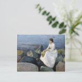 サマーナイト。Inger on theビーチby Edvard Munch ポストカード (スタンド正面)