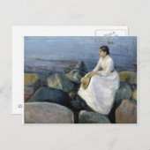 サマーナイト。Inger on theビーチby Edvard Munch ポストカード (正面/裏面)
