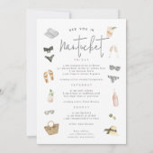 サマーニュートラルバチェロレッテ週末の日程 招待状 (裏面)