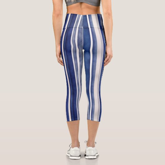 サマーネイビーブルートレンディーボートストライプコレクション カプリレギンス (裏面)