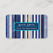 サマーネイビーブルートレンディーボートストライプコレクション 名刺 (正面)