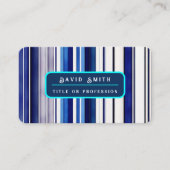 サマーネイビーブルーボートトレンディーストライプコレクション 名刺 (正面)
