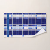 サマーネイビーブルーボートモダンストライプコレクション バスタオルセット (ハンドタオル)