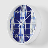 サマーネイビーブルーボートモダンストライプコレクション 壁時計 (傾斜)