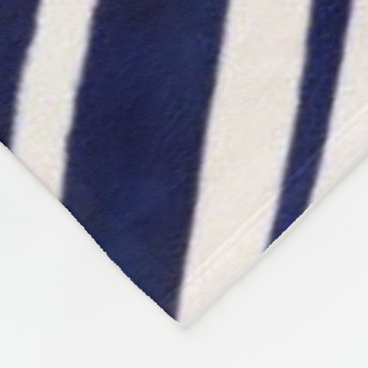 サマーネイビーブルーボート人気があるストライプコレクション フリースブランケット (角)