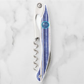 サマーネイビーブルーモダンボートストライプコレクション ソムリエナイフ (正面)