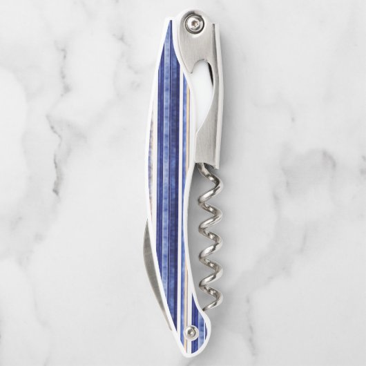 サマーネイビーブルーモダンボートストライプコレクション ソムリエナイフ (裏面)