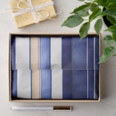 サマーネイビーブルーモダンボートストライプコレクション 薄葉紙 (ギフト)