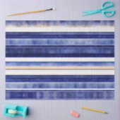 サマーネイビーブルーモダンボートストライプコレクション 薄葉紙 (クラフト)