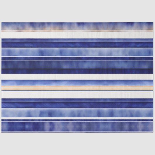 サマーネイビーブルーモダンボートストライプコレクション 薄葉紙 (正面)