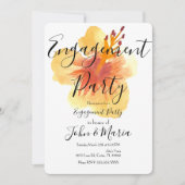 サマーハイビスカスフラワー婚約パーティハワイ 招待状 (正面)