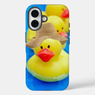 サマーハット付きイエローゴムアヒル iPhone 16ケース