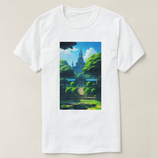 サマーハッピービーブテンプル&ポンドブルースカイ Tシャツ (デザイン正面)