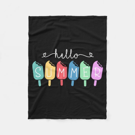 サマーハッピーラストデイスクール先生生 フリースブランケット (正面)