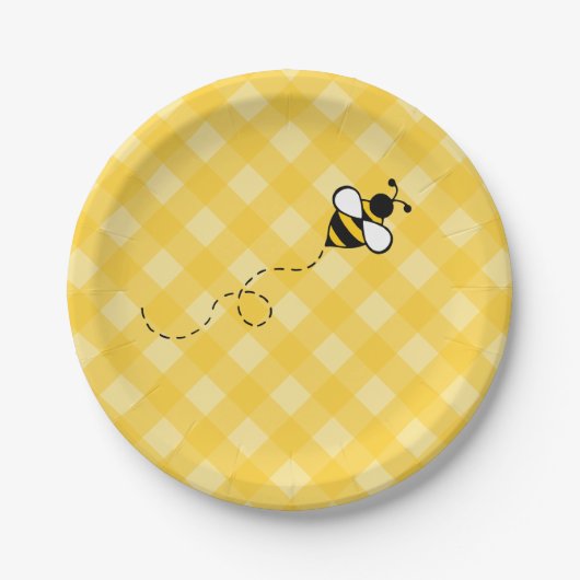 サマーハニービーBBQパーティー紙プレート ペーパープレート (正面)