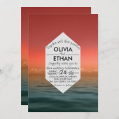 サマーハワイ海海軍結婚式招待状 招待状 (正面/裏面)