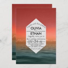 サマーハワイ海海軍結婚式招待状 招待状