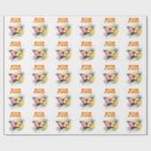 サマーバイブウォーターカラーバタフライ誕生日 ラッピングペーパー (フラット)