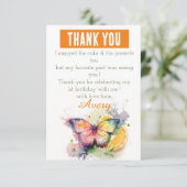 サマーバイブウォーターカラーバタフライ – 誕生日 サンキューカード (スタンド正面)
