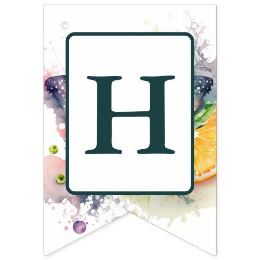 サマーバイブウォーターカラーバタフライ – 誕生日 バンティングフラッグ (第2の旗)