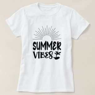 サマーバイブサンアンドパームツリートレンディーTシャツ Tシャツ