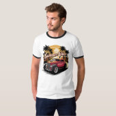 サマーバイブスのクラシックカー Tシャツ (正面フル)