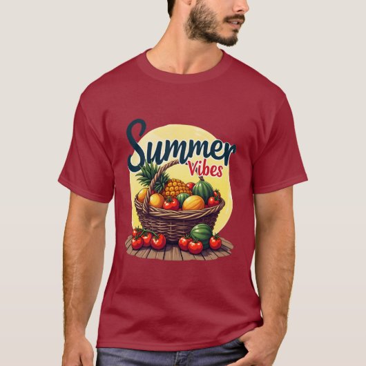 "サマーバイブスバスケット" Tシャツ (正面)