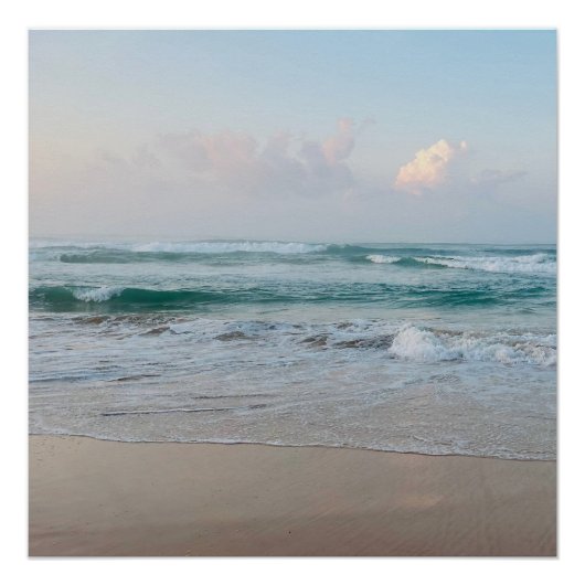 サマーバイブス | オンブレビーチ サン＆サンド モノグラム ポスター (正面)