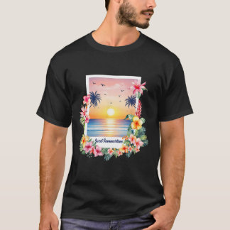 サマーバイブス サンセット ビーチ バケーション ヤシの木 トロピカル Tシャツ