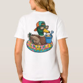 サマーバイブス ダック, おもしろい夏のTシャツ Tシャツ (裏面)