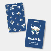 サマーバイブス ピットブル Teacher Hall Pass バッジ (正面＆裏面)