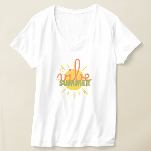 サマーバイブス レトロビーチTシャツ Tシャツ (レイダウン)