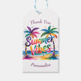 サマーバイブス 熱帯のヤシの木 島 オーシャン ギフトタグ