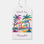 サマーバイブス 熱帯のヤシの木 島 海 ギフトタグ (正面)