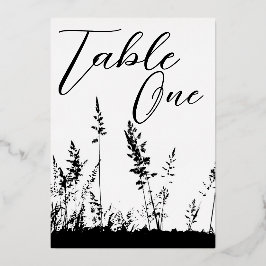 サマーバイブ ブラック/ゴールド ホイル テーブル ワン 箔招待状