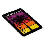 サマーバケーションおもしろいを持つビーチレトロ マグネット (右側)