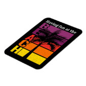 サマーバケーションおもしろいを持つビーチレトロ マグネット (左側)