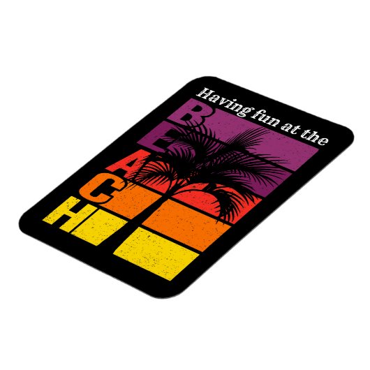 サマーバケーションおもしろいを持つビーチレトロ マグネット (左側)