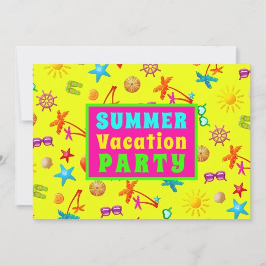 サマーバケーションサニーキッズパーティー 招待状 (正面)